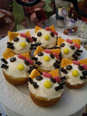 Hello Kitty Cupcakes. Ashley shared her Hello Kitty cupcake recipe that she