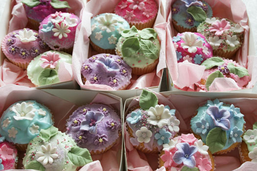 A cupcake bouquet of flowers